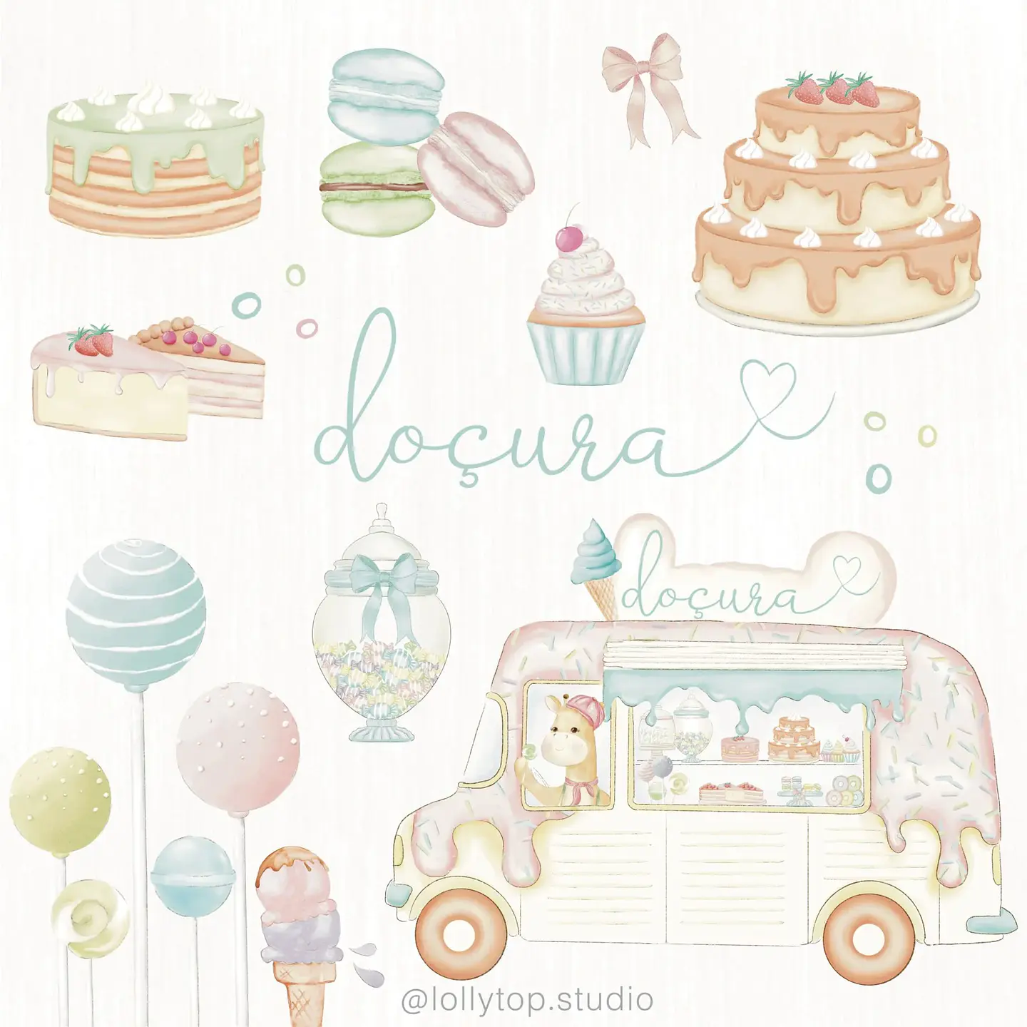 KIT DIGITAL Doçura - Ilustrações - LOLLYTOP 1
