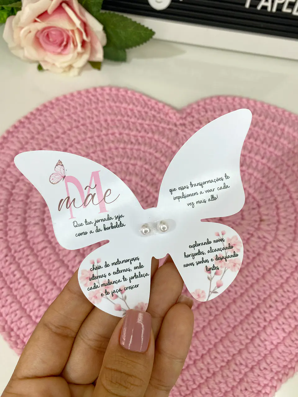 Arquivo Card Brinco Borboleta Dia das Mães - Arte com Papel 1