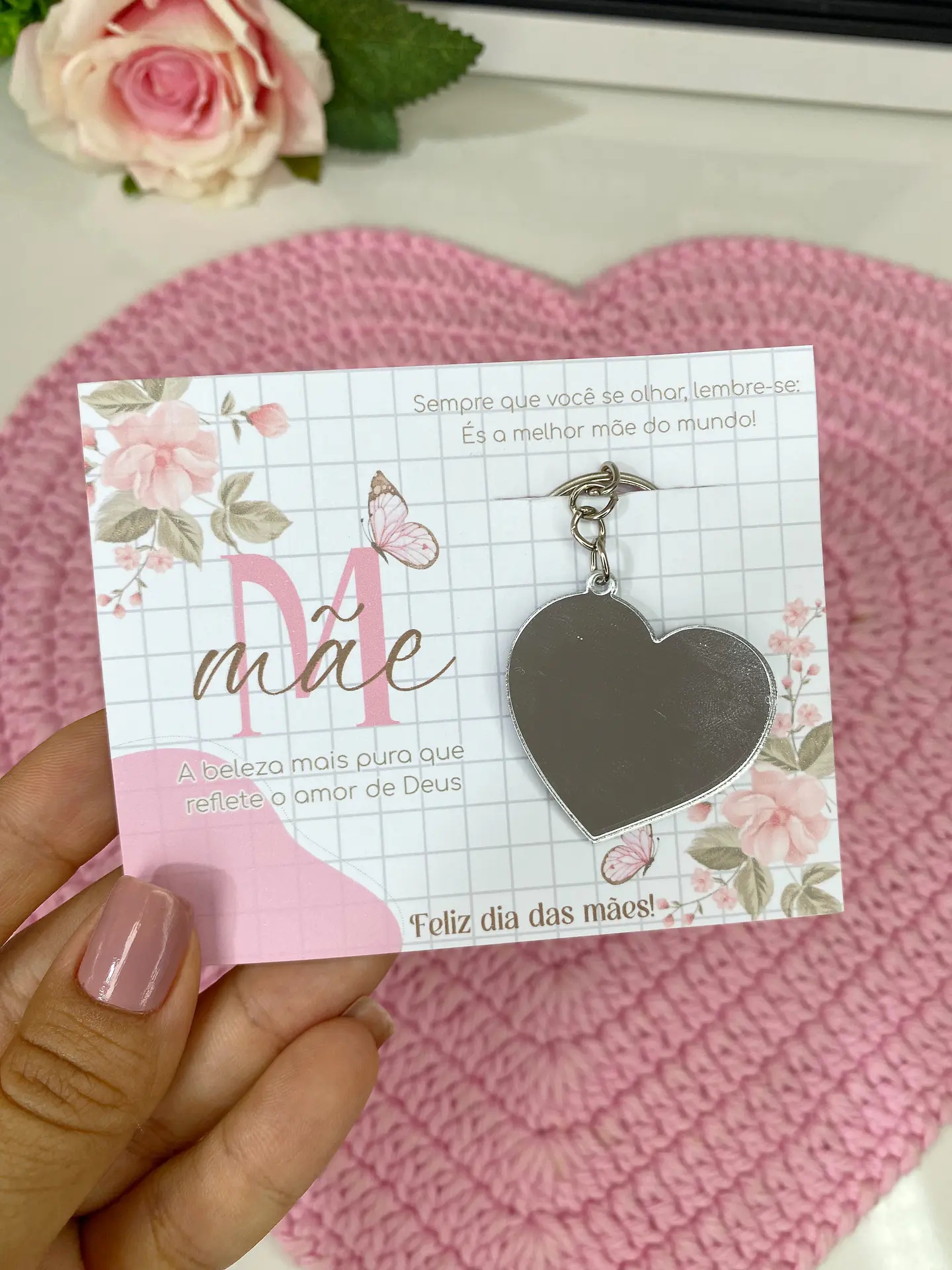 Arquivo Card Chaveiro Espelho Dia das Mães - Arte com Papel 1