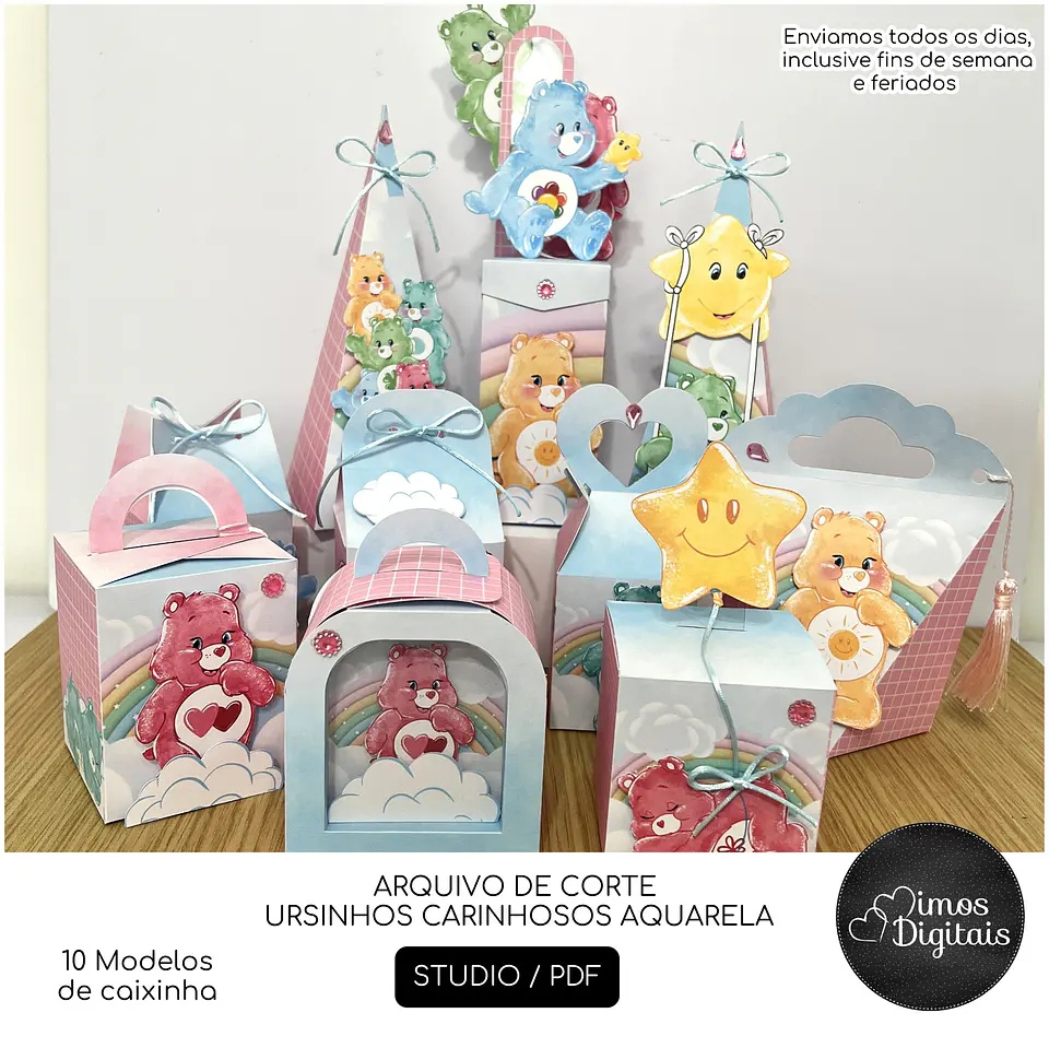 Arquivo de Corte Ursinhos Carinhosos Aquarela 1