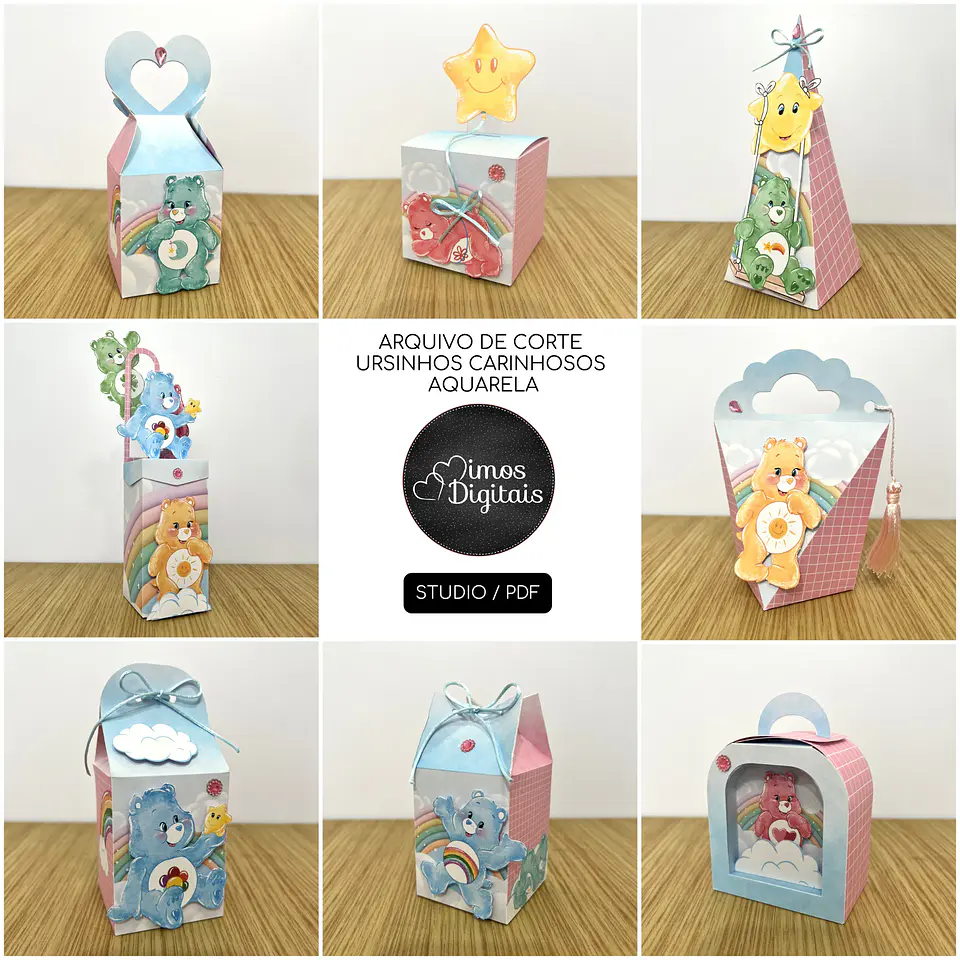 Arquivo de Corte Ursinhos Carinhosos Aquarela 3