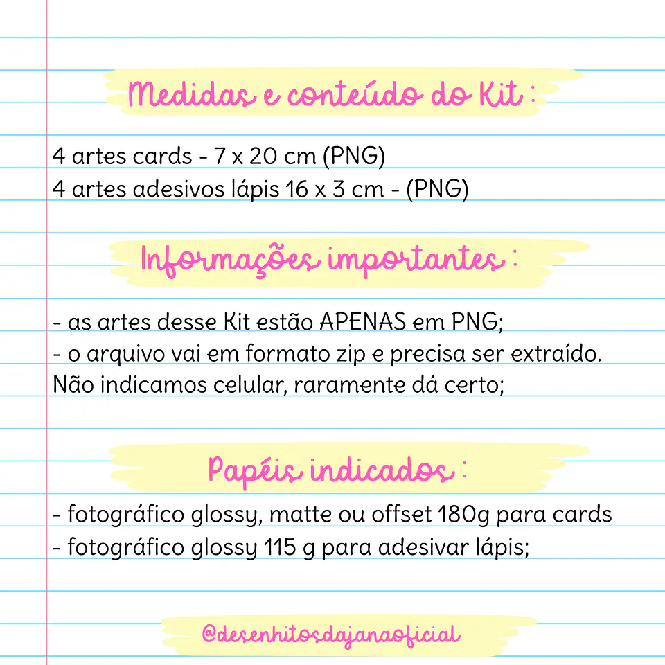 Arquivo Card Lápis Fofinnhos - Desenhitos da Jana 2