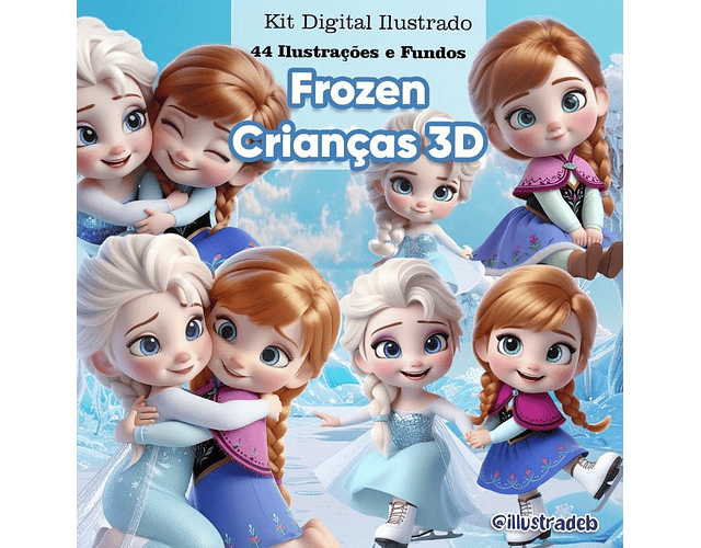 Kit Digital Frozen Baby 3D - Illustradeb