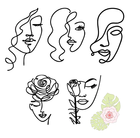 Arquivo de Corte Topo Rostos Linhas