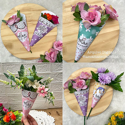 Arquivo de Corte Envelope Para Flor Dia das Mães