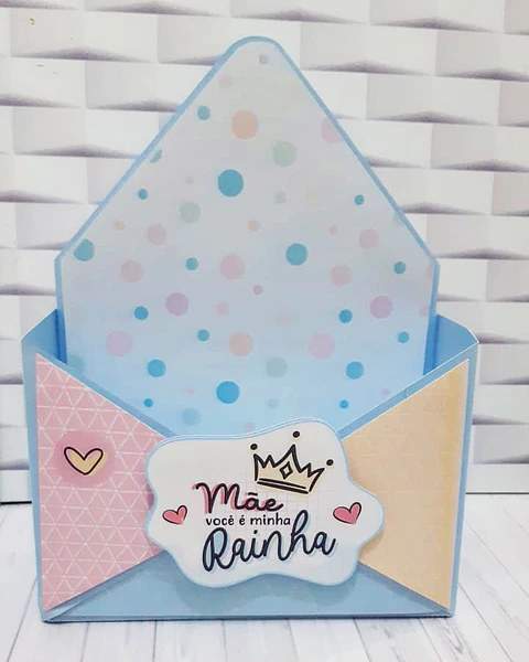 Arquivo de Corte Caixa Envelope Dia das Mães