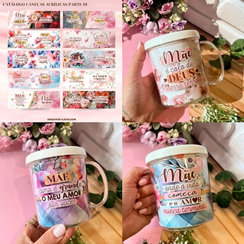 Arquivo Faixa para Caneca Acrílica Dia das mães - Ilustracin