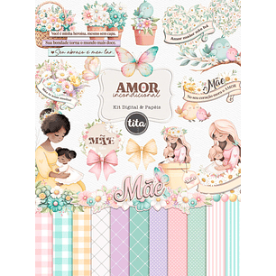 Kit Digital Dia das Mães Amor Incondicional - Tita Estudio