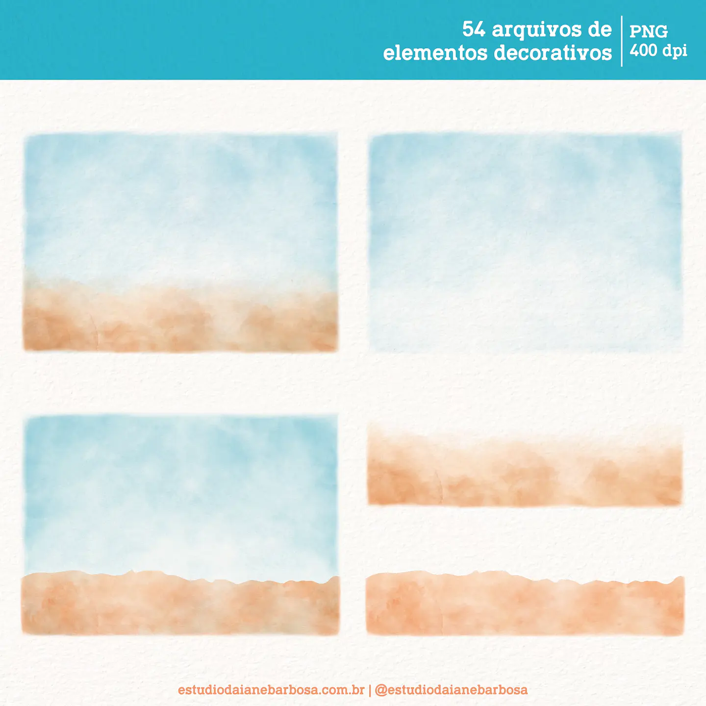 Kit Digital Fundo do Mar Aquarela - Estudio Daiane 8