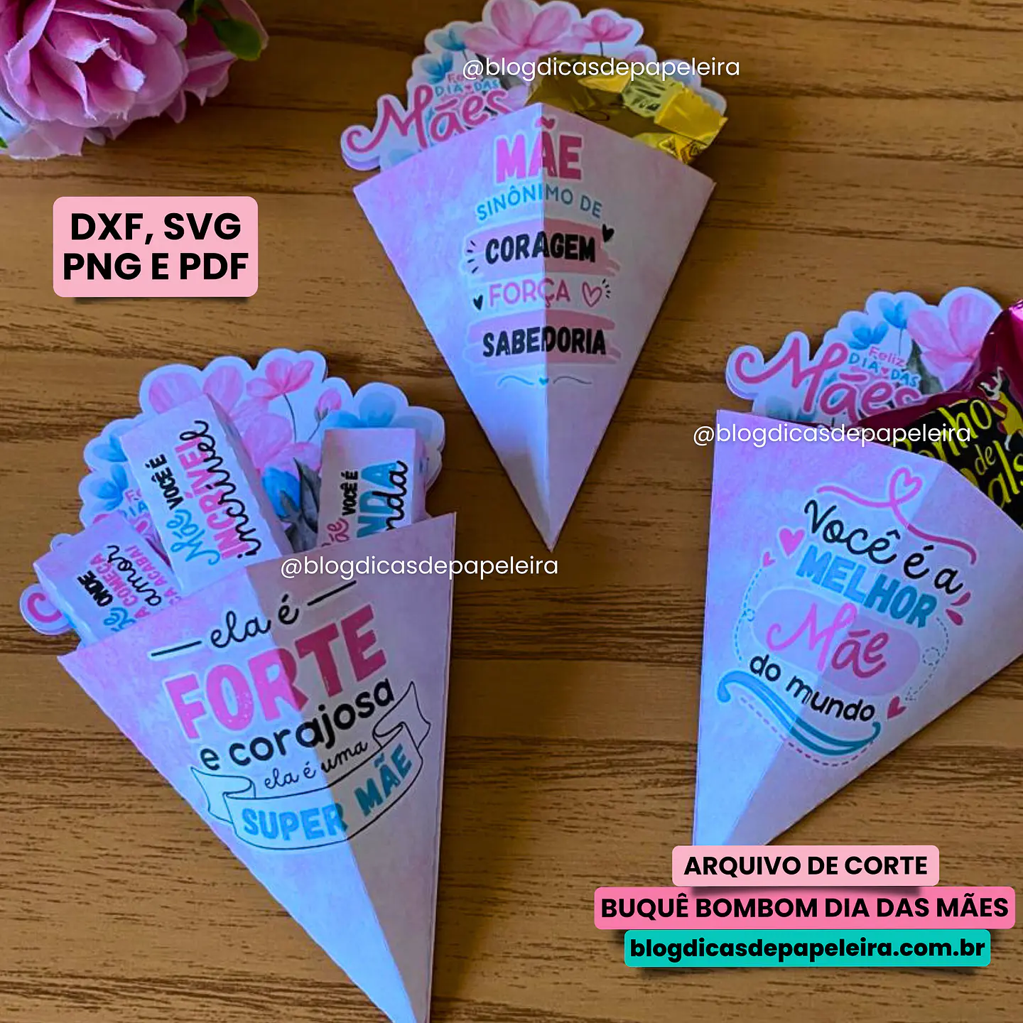 Arquivo Buquê de Flores Porta Bombom ou Bis - Dica de Papeleira 1