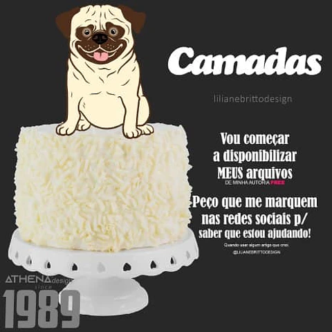 Arquivo de corte Cachorro Pug Camadas 