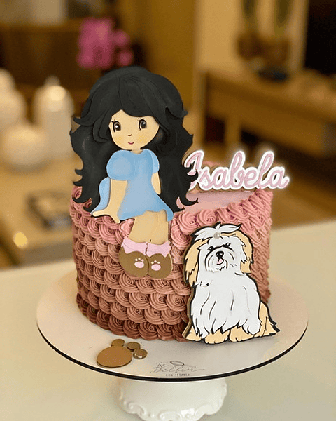 Arquivo de Corte Menina Sentada e Cachorrinha