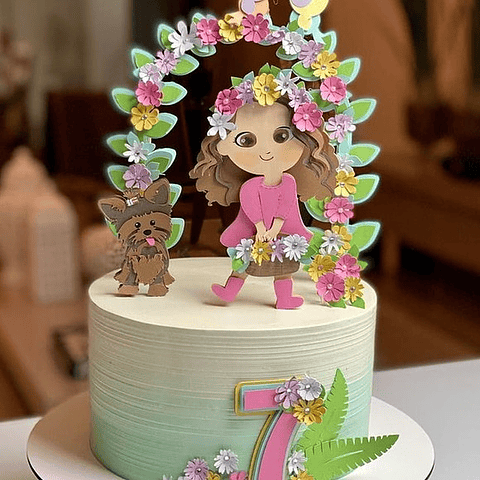 Arquivo de Corte Topo Menina e Dog