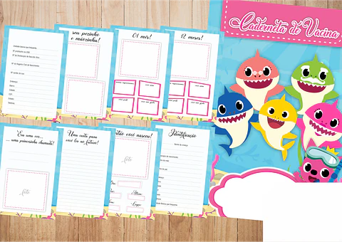 Arquivo Caderneta Baby Shark Menina