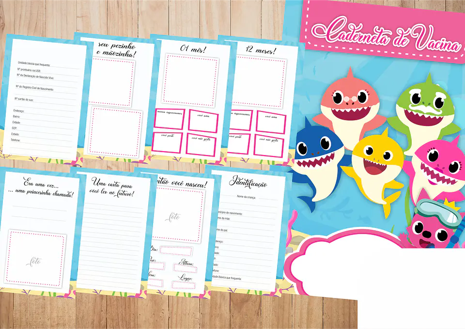 Arquivo Caderneta Baby Shark Menina 1