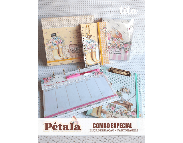 Arquivo Pétala - Combo Especial (Encadernação + Cartonagem) - Tita