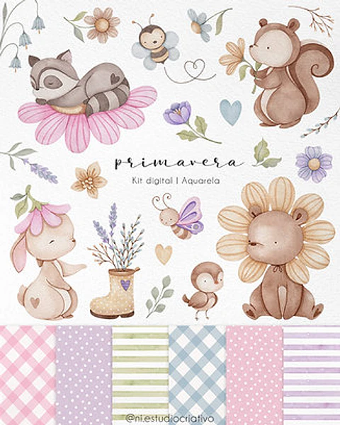 Kit Digital Jardim de Primavera - Ni Studio