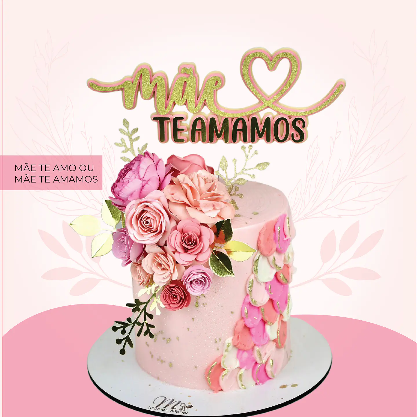 Arquivo Topo de Bolo Dia das Mães - Mãe te Amamos 1