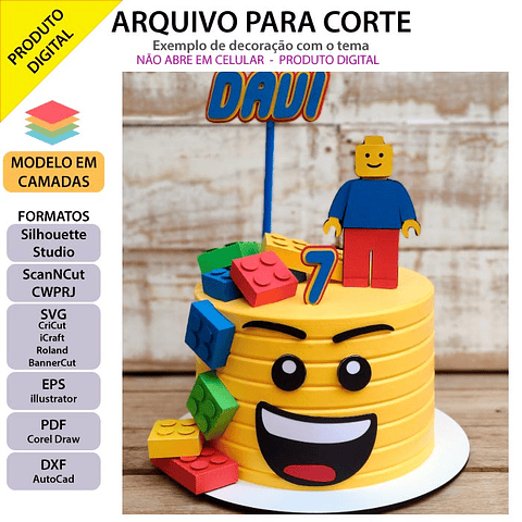 Arquivo de Corte Topo de Bolo Lego