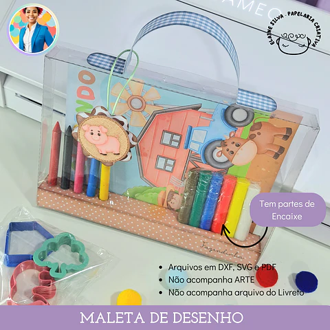 Arquivo de Corte Maleta de Desenho Acetato SOMENTE MOLDE - Elaine Silva