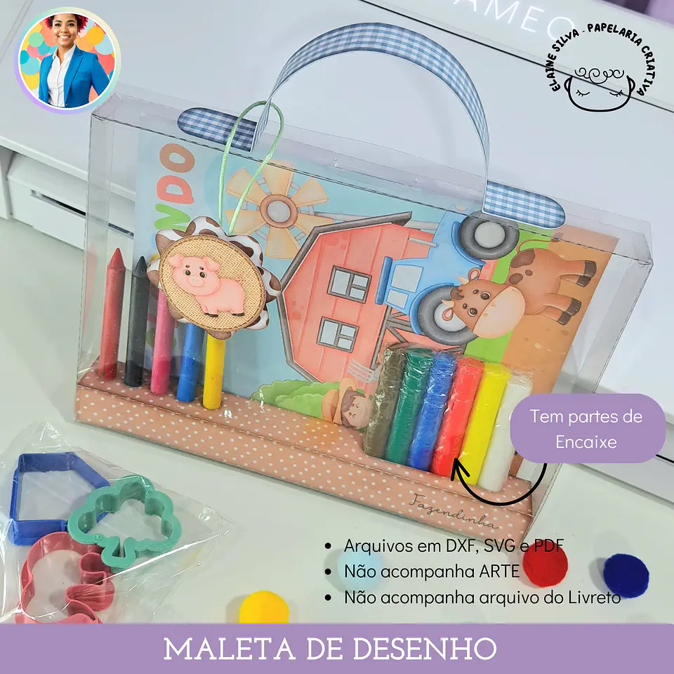 Arquivo de Corte Maleta de Desenho Acetato SOMENTE MOLDE - Elaine Silva 1