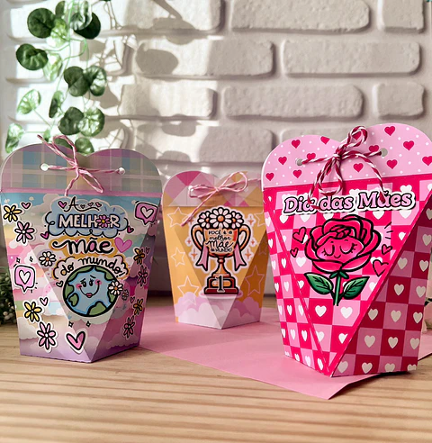 Arquivo Dia das Mães Caixa Coração Sextavada - Pandoca