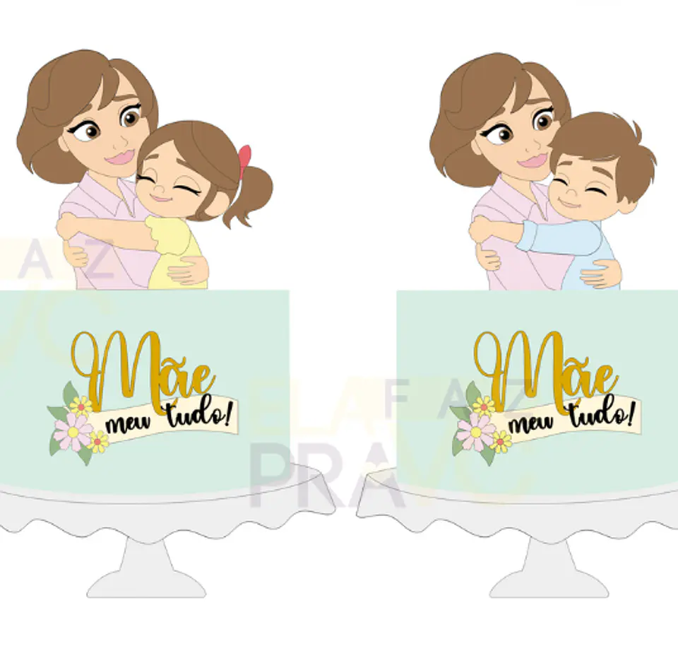 Arquivo Topo de Bolo Dia das Mães Abraço - Camadas - Elafazpravc 1