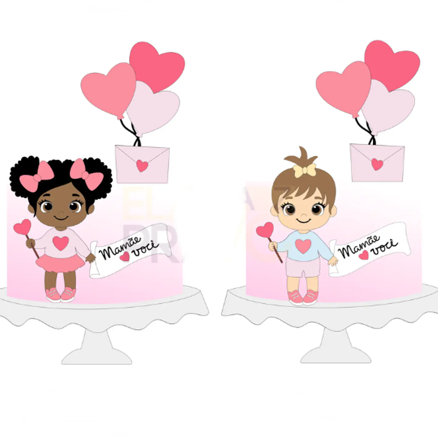 Arquivo Topo de Bolo Dia das Mães  Carta para Mamãe - Camadas - Elafazpravc 1