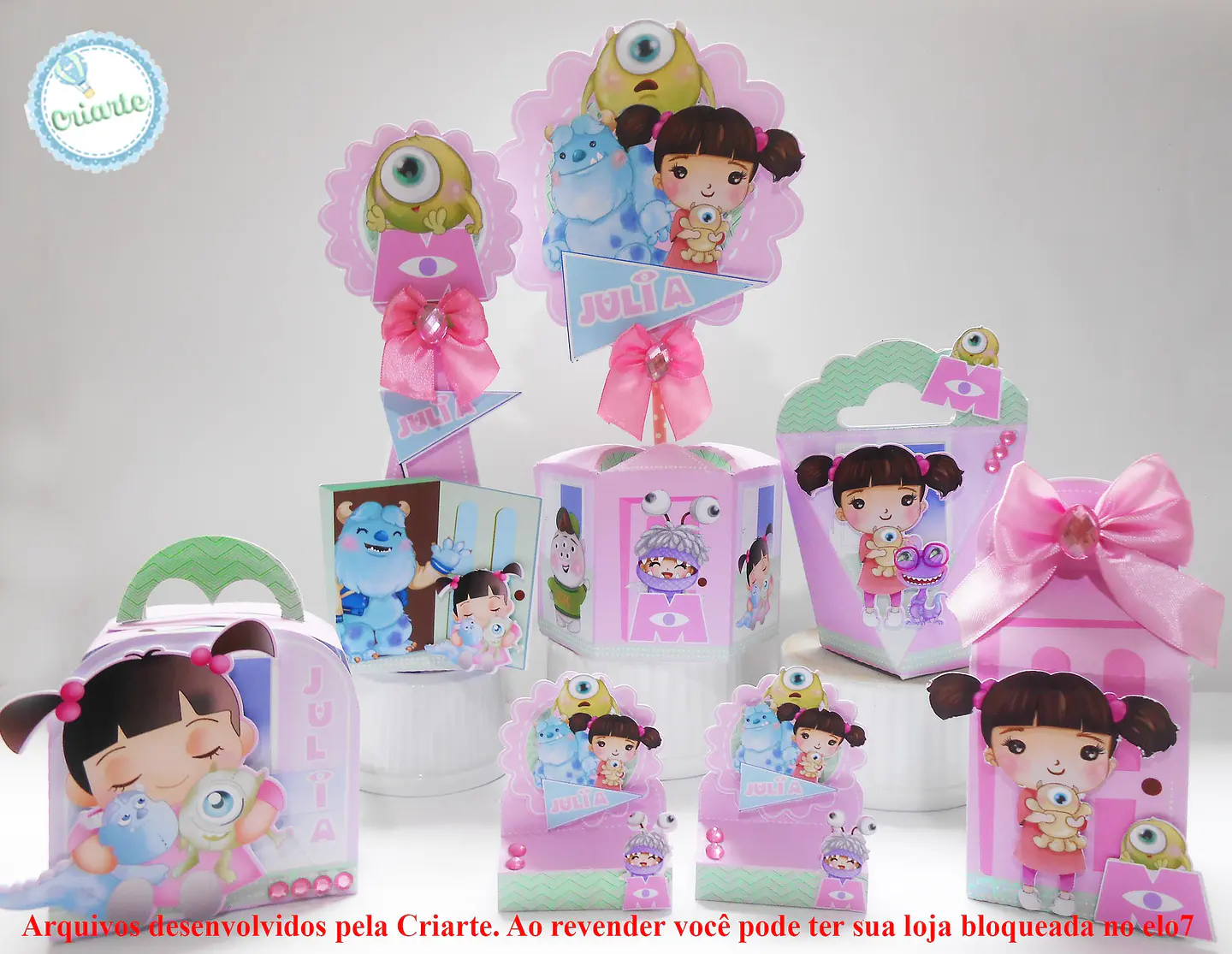 Arquivo de Corte Monstros SA Cute Aquarela 1