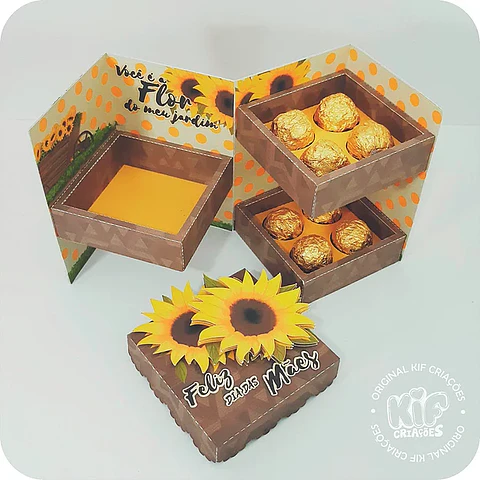 Arquivo Caixa 3 andares Dia das Mães Girassol - KIF CRIAÇÕES