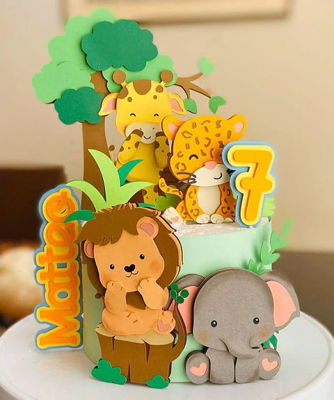 Arquivo de Corte Topo de Bolo Safari Baby