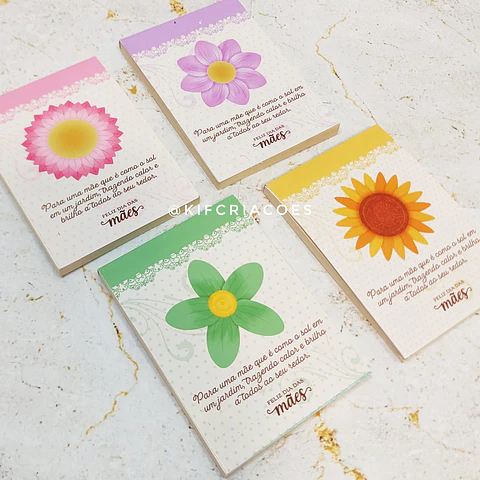 Arquivo Dia das Mães Capa Bloquinho Flores - Kif Criações