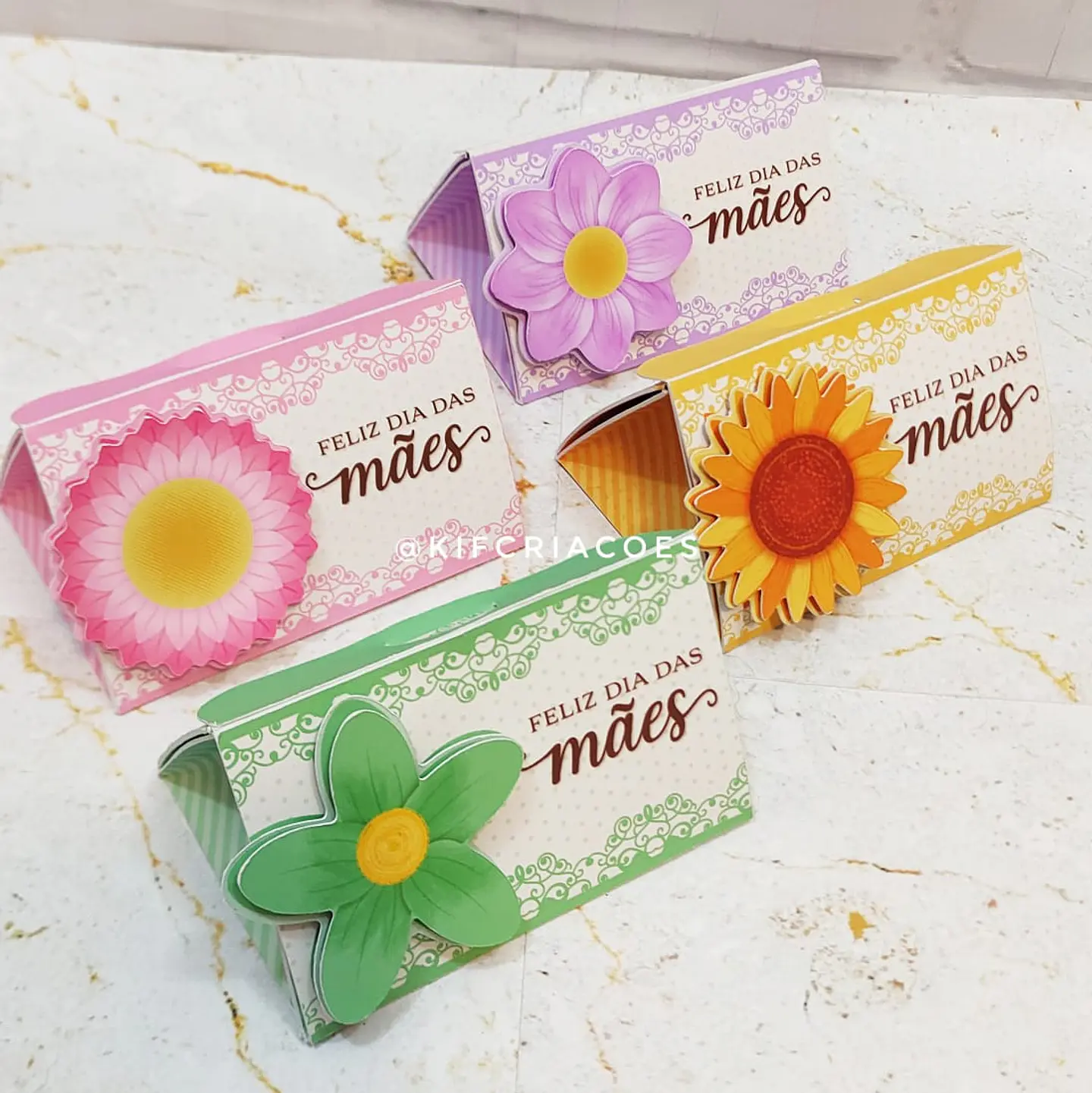 Arquivo Dia das Mães Caixa Cartão Flores e Cores - Kif Criações 1