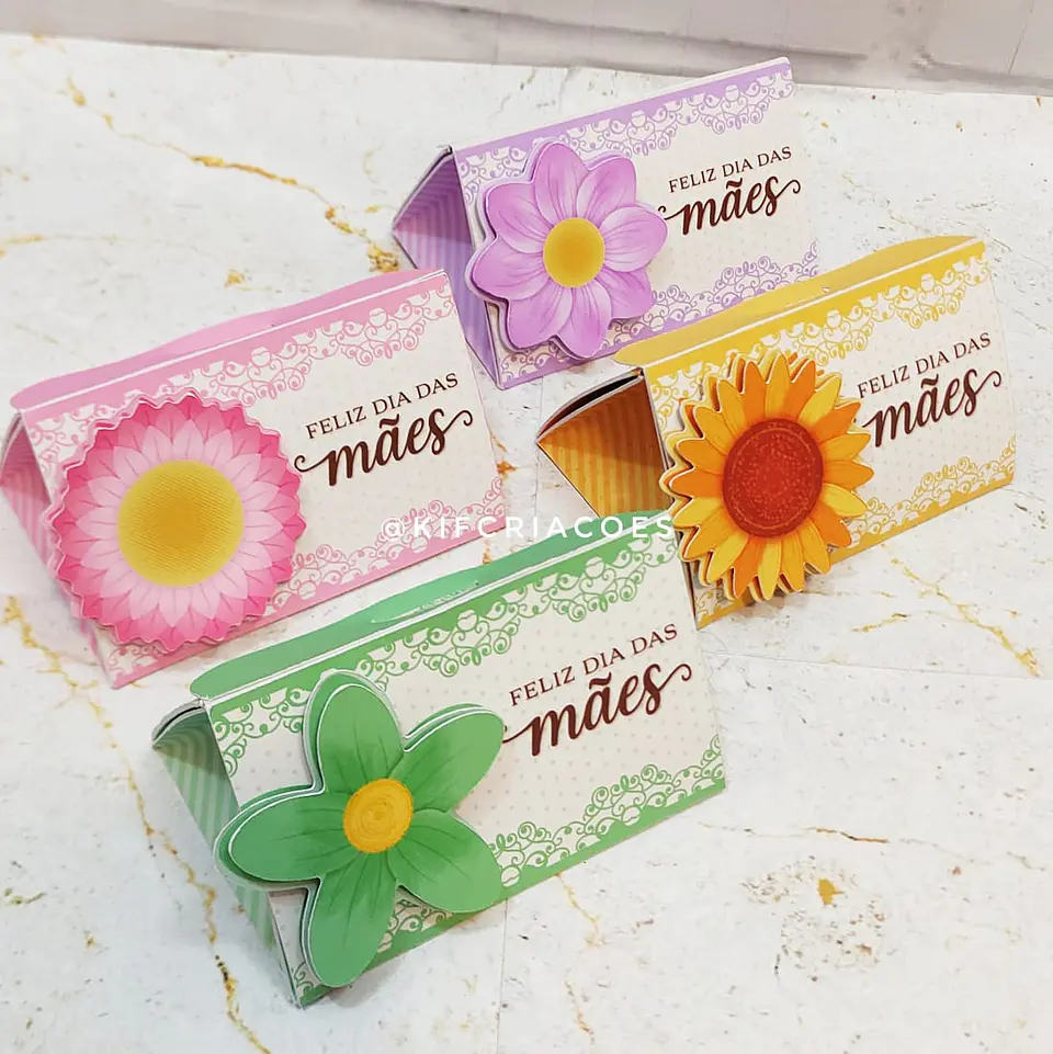 Arquivo Dia das Mães Caixa Cartão Flores e Cores - Kif Criações 1