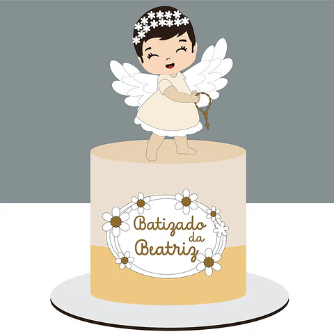Arquivo Topo de Bolo Batismo Baby - EM CAMADAS