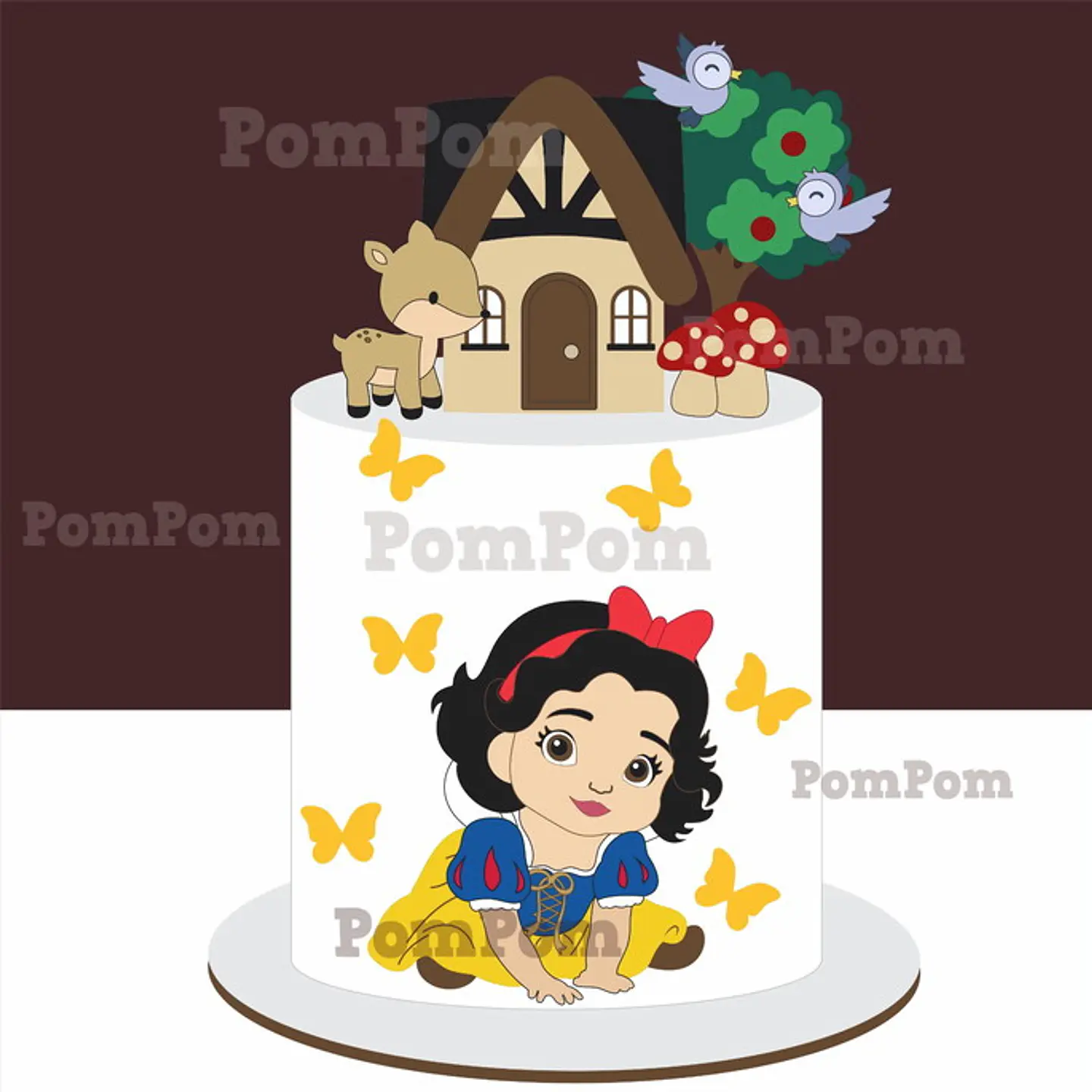 Arquivo Topo de Bolo Branca de Neve Sentada - EM CAMADAS 1