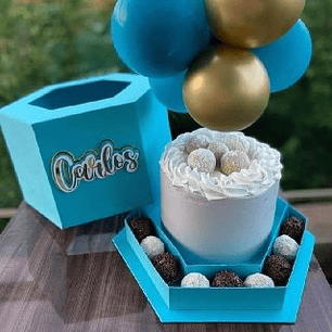 Arquivo de corte caixa para bolo e doces com abertura na tampa