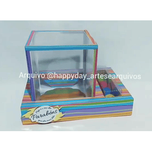 Arquivo de Corte Caixa Para Bolo e 4 Doces