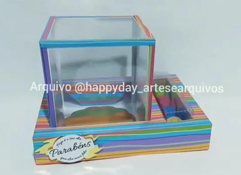 Arquivo de Corte Caixa Para Bolo e 4 Doces