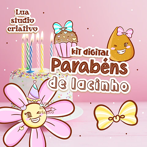 Kit Digital Parabéns de Lacinho - LUA STUDIO