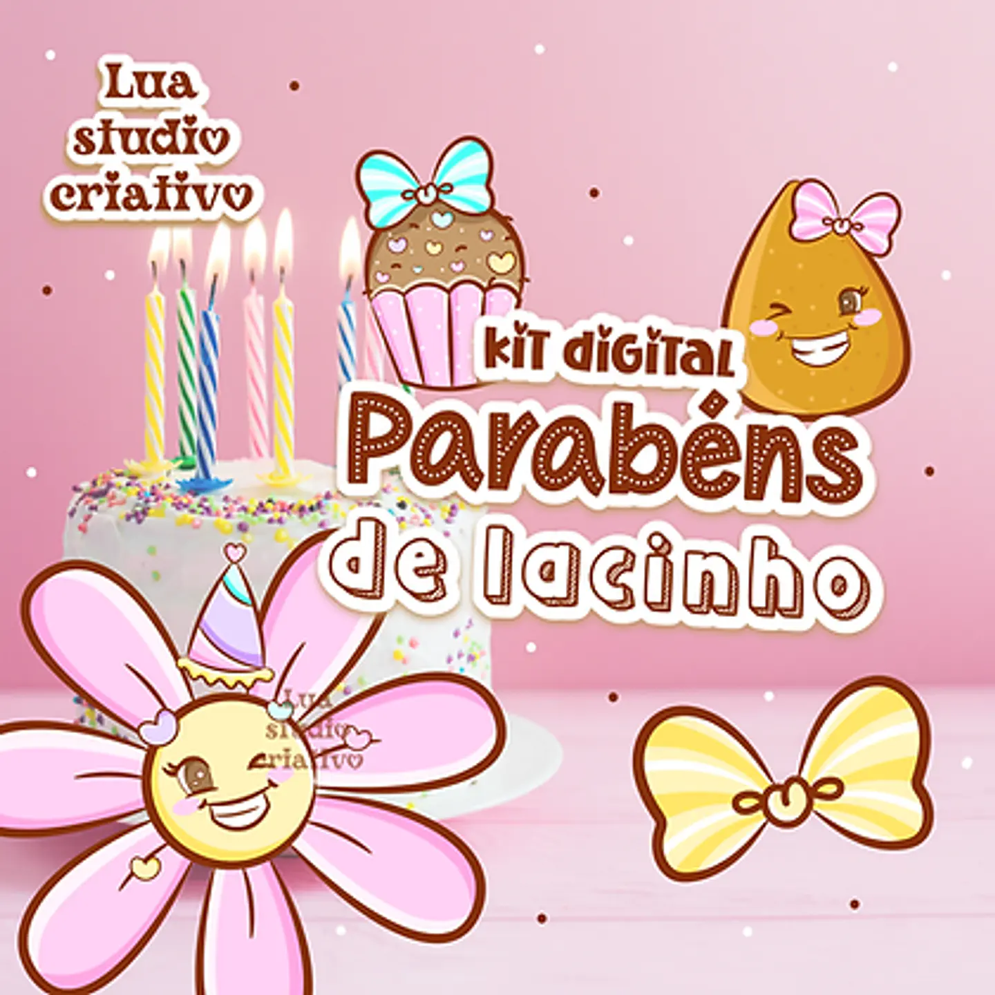 Kit Digital Parabéns de Lacinho - LUA STUDIO 1