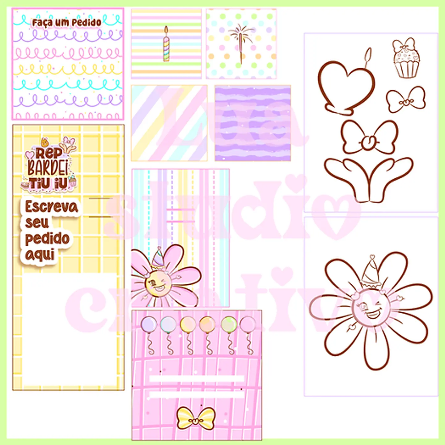 Kit Digital Parabéns de Lacinho - LUA STUDIO 9