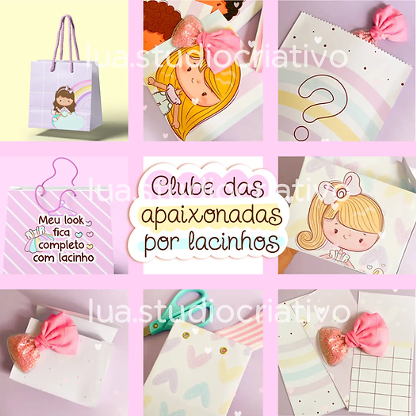 Kit Digital Meninas Amam Lacinhos - LUA STUDIO 3