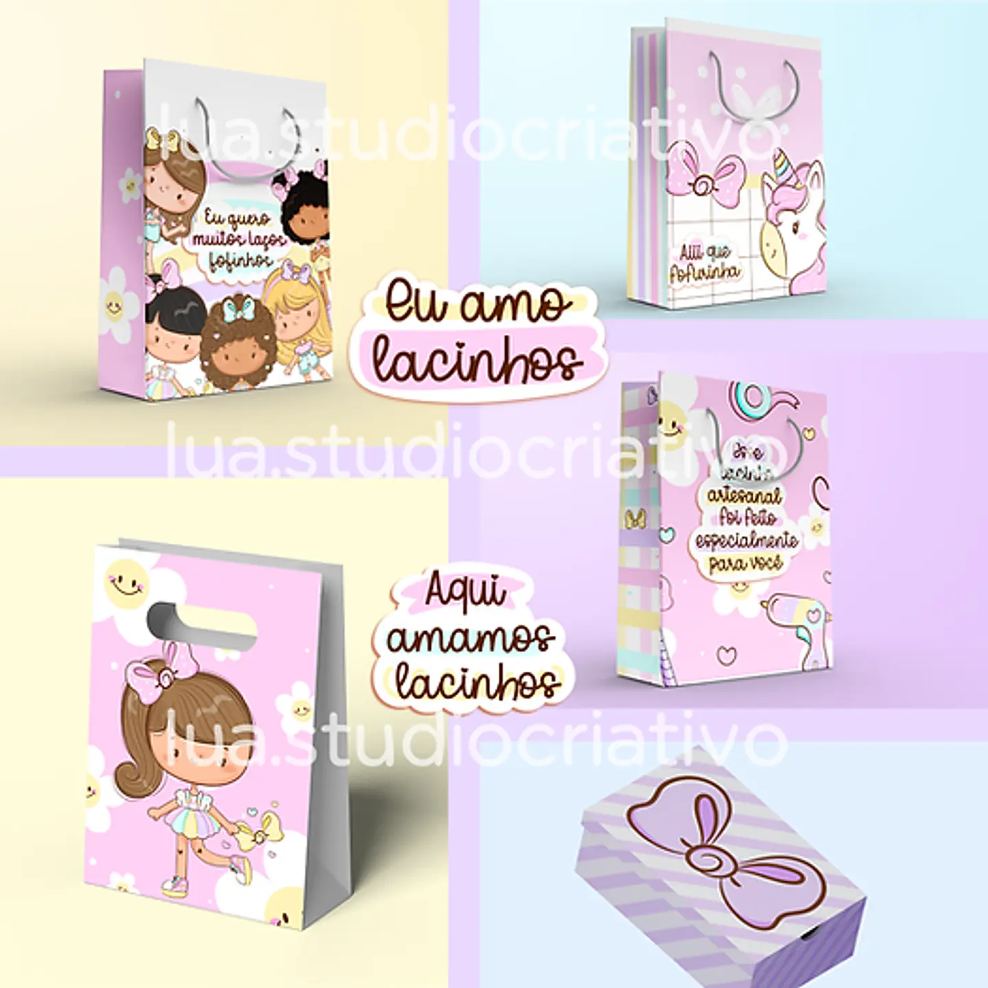 Kit Digital Meninas Amam Lacinhos - LUA STUDIO 5