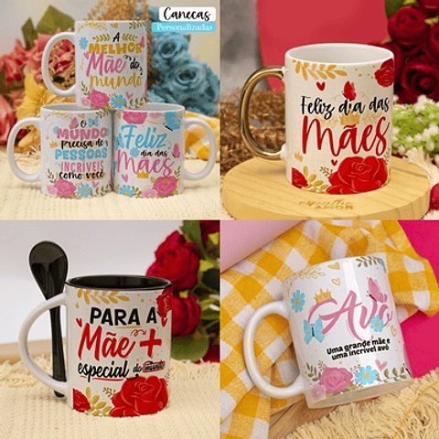 Arquivo Sublimação Caneca Dia das Mães - Avião de Papel