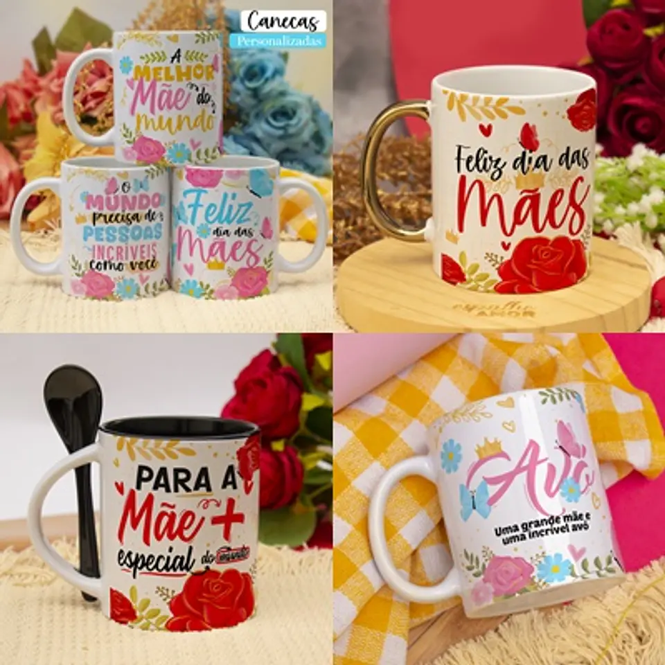 Arquivo Sublimação Caneca Dia das Mães - Avião de Papel 1