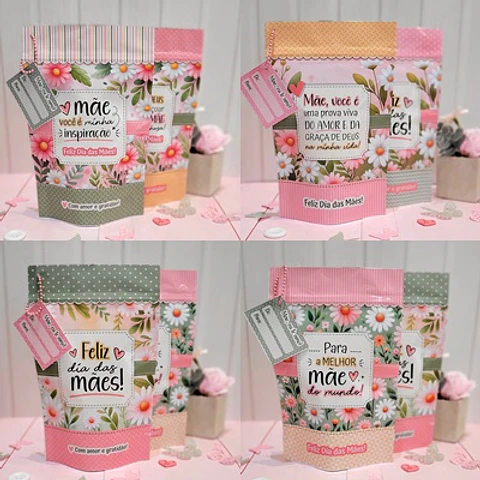 Arquivo Adesivo para Saquinho Zip Dia das Mães - Telma Contel