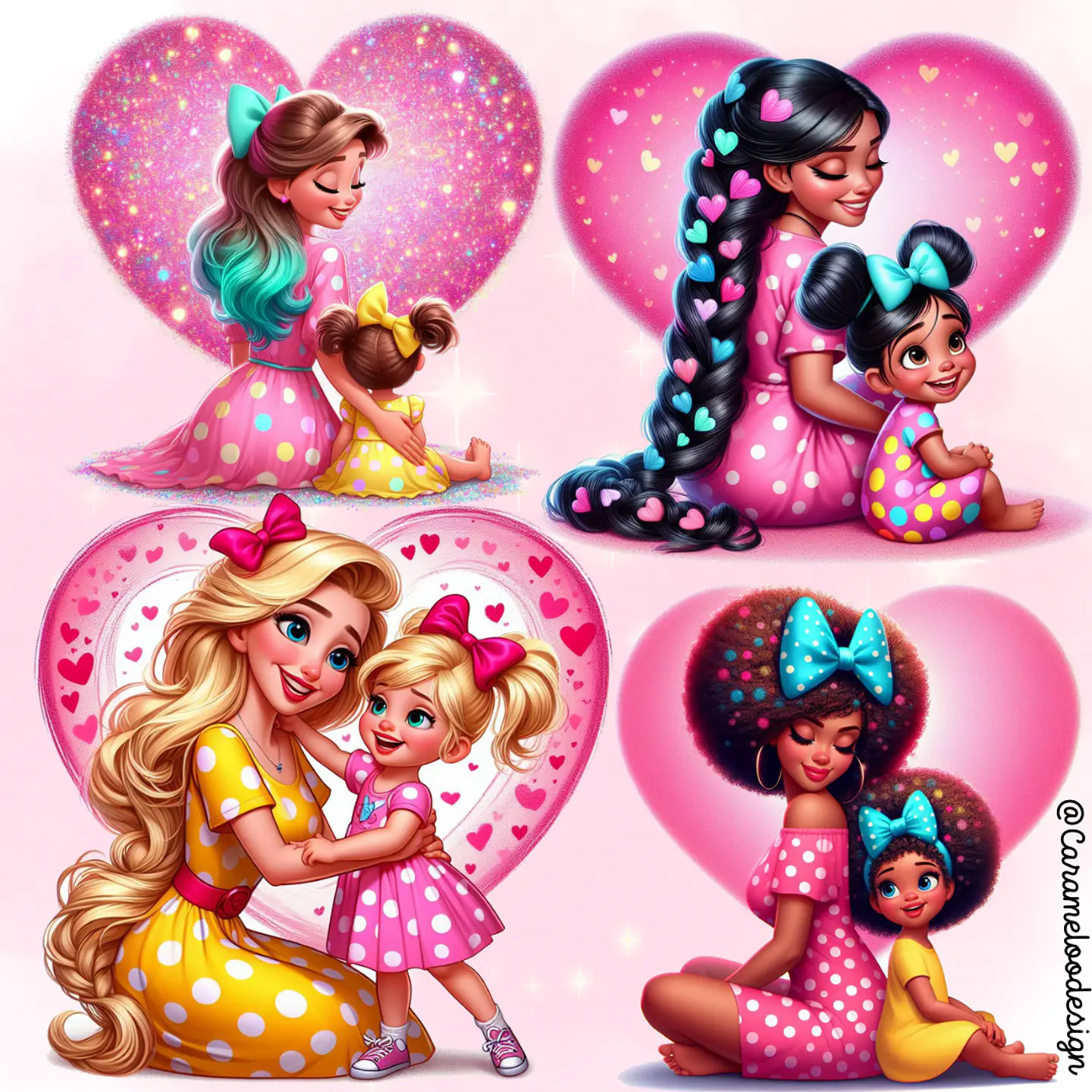 Kit Digital Dia das Mães de Menina Mundo cor de Rosa - Caramelo Designer 2