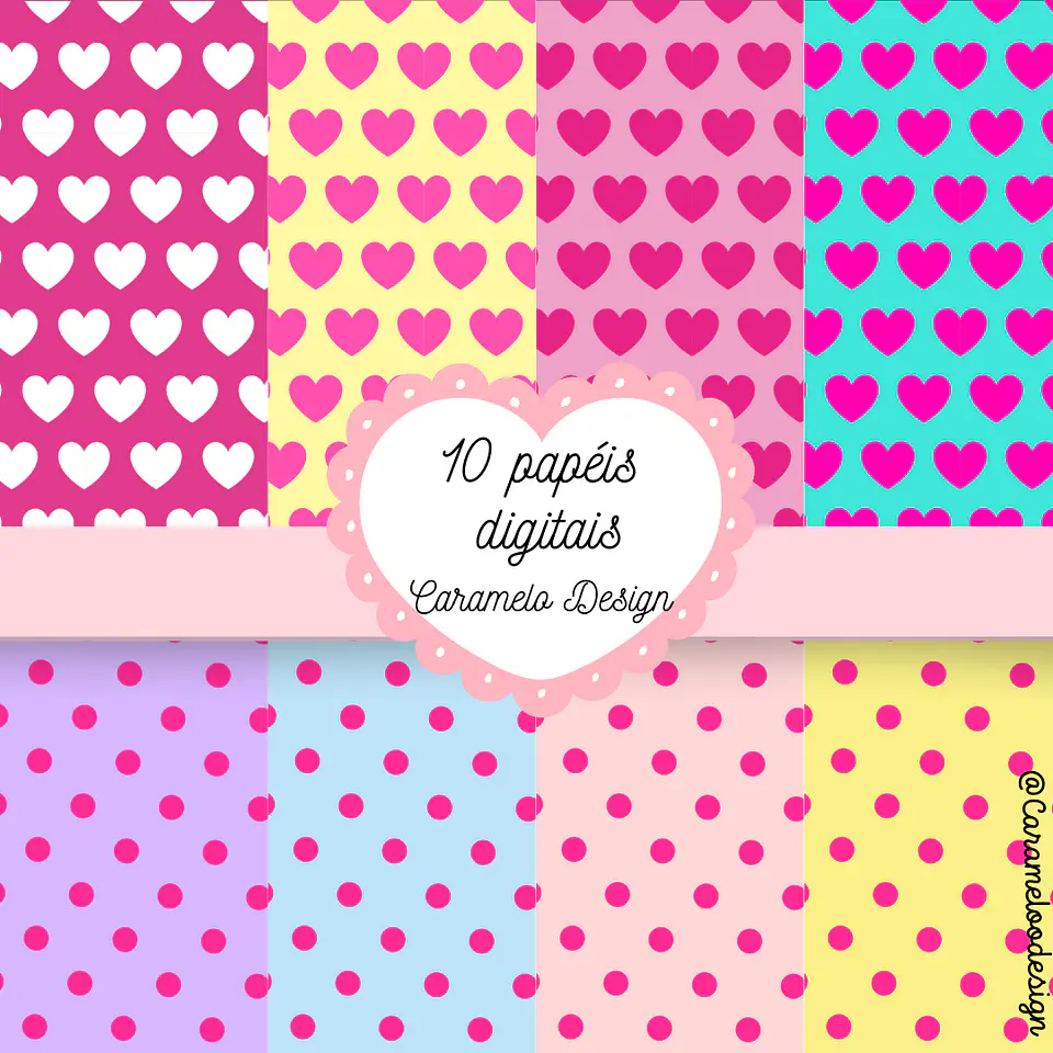 Kit Digital Dia das Mães de Menina Mundo cor de Rosa - Caramelo Designer 3