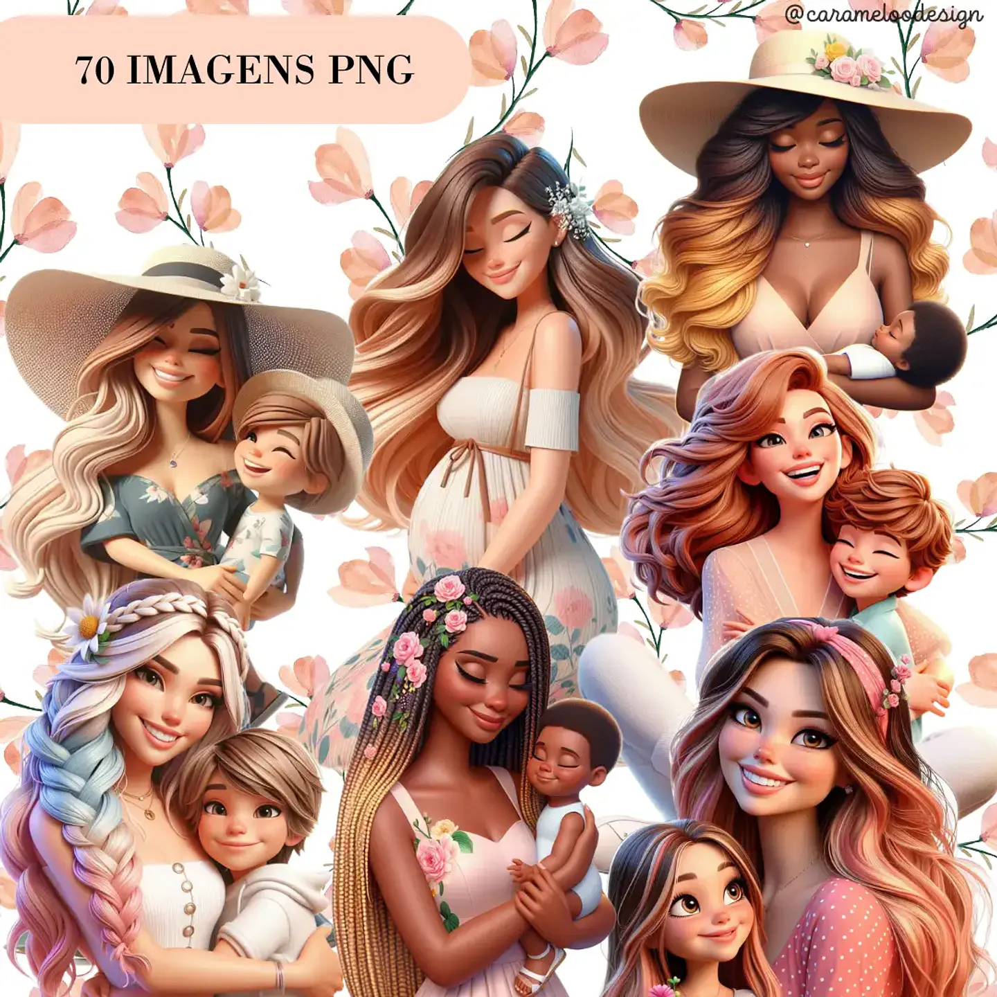 Kit Digital Dia das Mães Toque que amor - Caramelo Designer 2